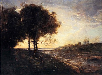 Jean Baptiste Camille Corot - Un Torrent dans des Romagnes