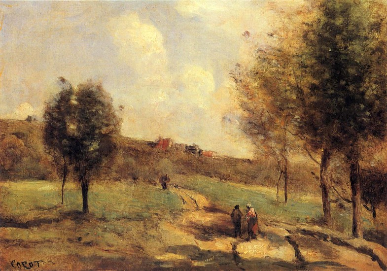 Jean Baptiste Camille Corot, Coubron - Route Montante, ca.1870
Oil on canvas, 10 x 14 in. (25.4 x 35.6 cm)
COR-007-PA