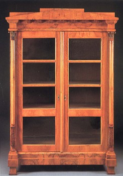 Work: 19th Century AUSTRIAN Biedermeier Black Walnut Bookcase